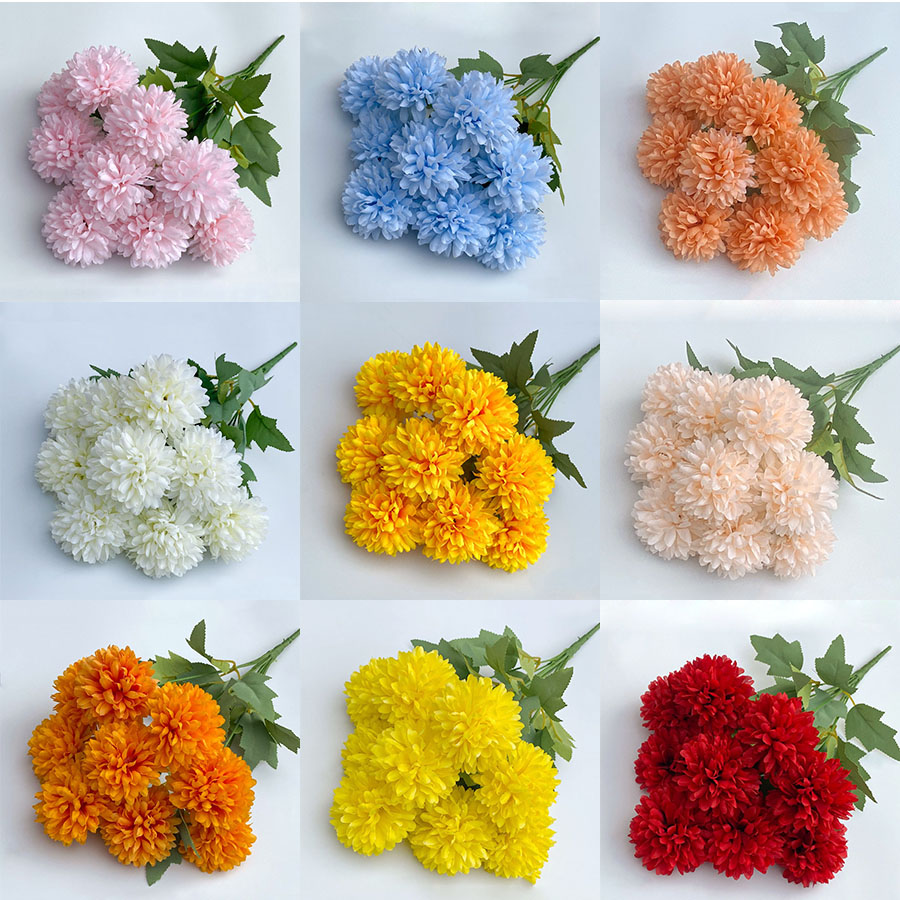 Christmas Wreath Fake - Bouquet de fleurs artificielles chrysanthème, pour