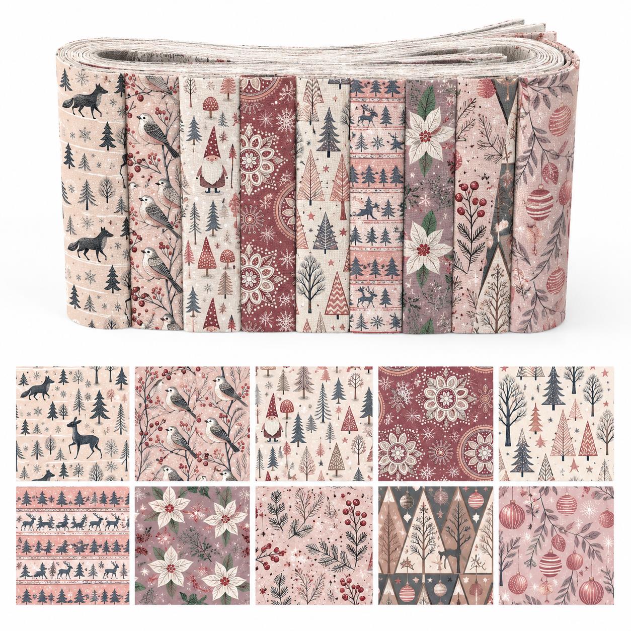 Christmas Table Runner - 10 bandes de tissu Jelly Roll
