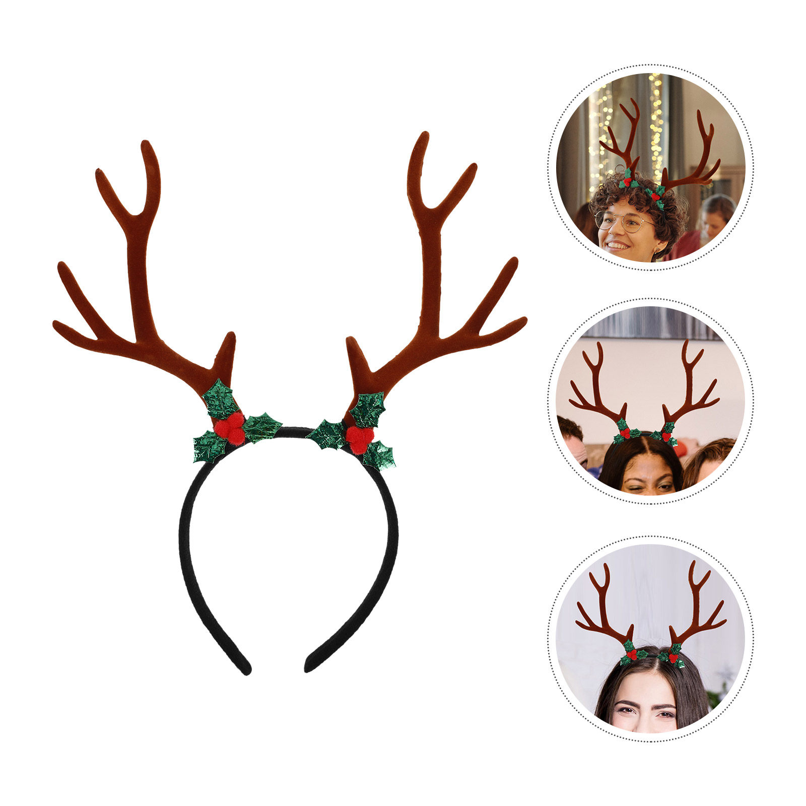 Reindeer Antlers Headband - Grand serre-tête festif en forme de