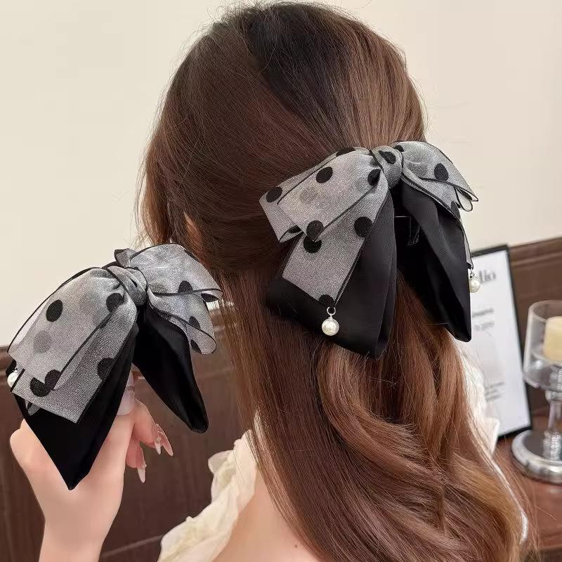 Élégante pince à cheveux grise - Ribbon Bow Gift avis et prix